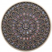 Fiji NOTRE DAME GOTHIC Special Edition series MANDALA ART Silver coin $10 Antique finish 2019 Ultra High Relief Stained Glass Insert 3 oz